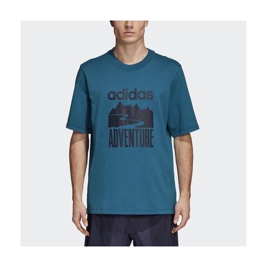 Koszulka Adventure Adidas turkusowy M wyprzedaż  