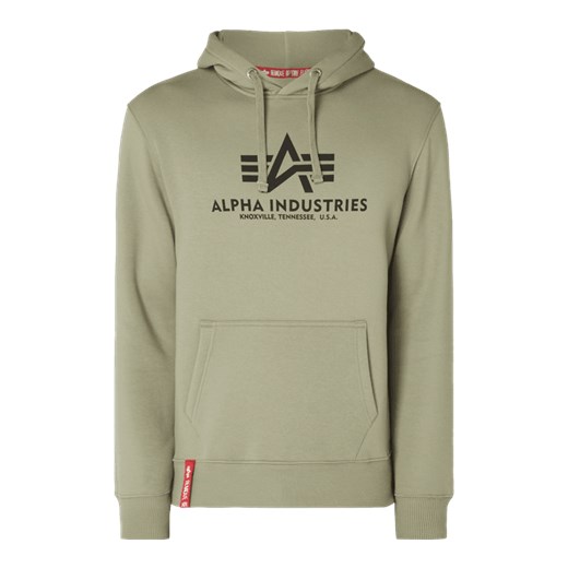 Bluza z kapturem z nadrukowanym logo Alpha Industries bezowy L Fashion ID GmbH & Co. KG