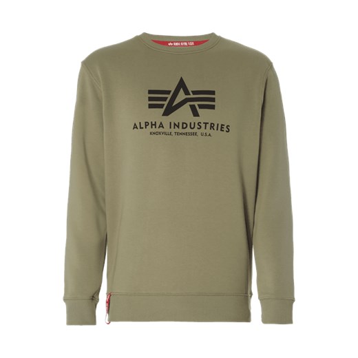 Bluza z nadrukowanym logo Alpha Industries szary S Fashion ID GmbH & Co. KG