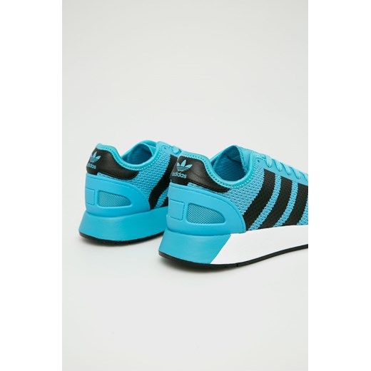Buty sportowe damskie Adidas Originals dla biegaczy niebieskie gładkie na koturnie 