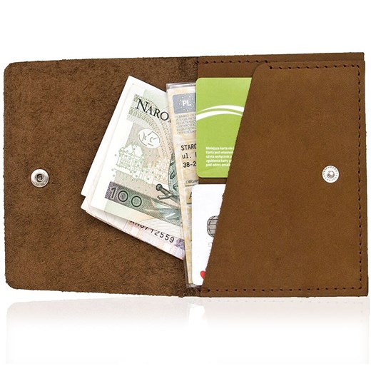 Skórzany cienki portfel slim wallet BRODRENE SW06 jasnobrązowy Brødrene   Skorzana.com