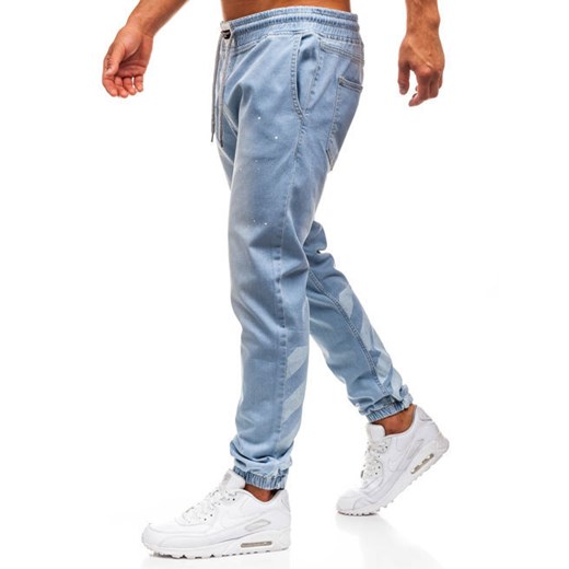 Spodnie jeansowe baggy męskie jasnoniebieskie Denley 2040  Denley M 