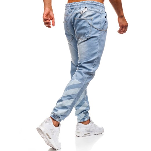 Spodnie jeansowe baggy męskie jasnoniebieskie Denley 2040  Denley M 