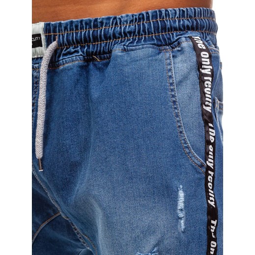 Spodnie jeansowe baggy męskie niebieskie Denley 2045 Denley  L 
