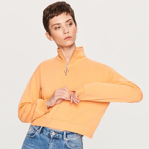 Reserved - Krótka bluza ze stójką - Pomarańczo Reserved  S 