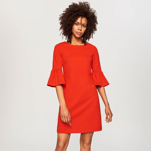 Reserved - Sukienka z rękawami 3/4 - Czerwony  Reserved L 