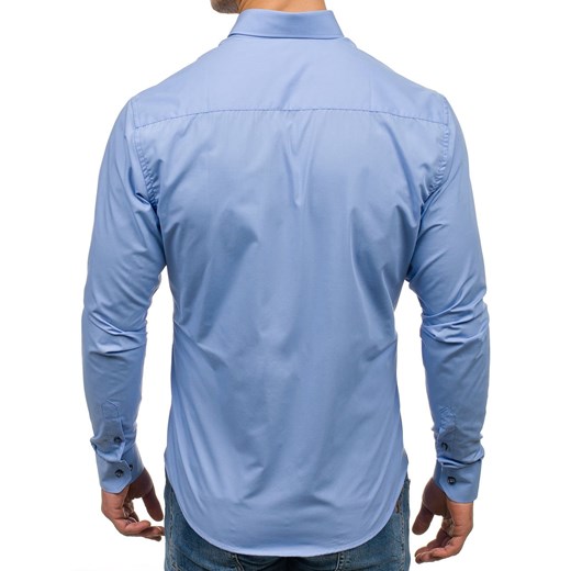 Koszula męska elegancka z długim rękawem błękitna Bolf 7723  Denley XL 