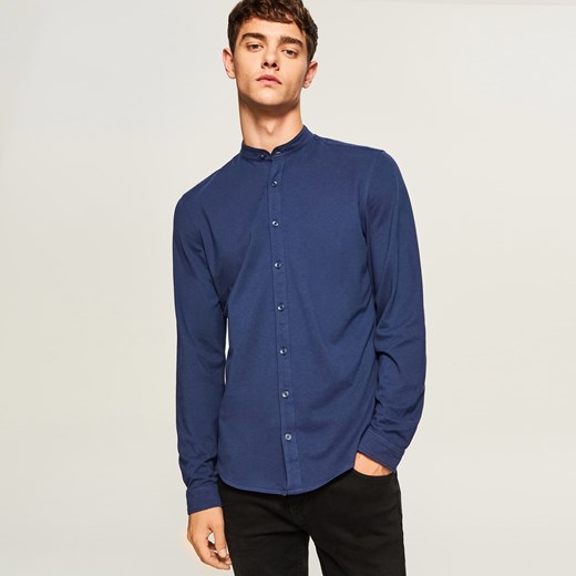 Reserved - Koszula slim fit z łatami na łokciach - Granatowy Reserved M