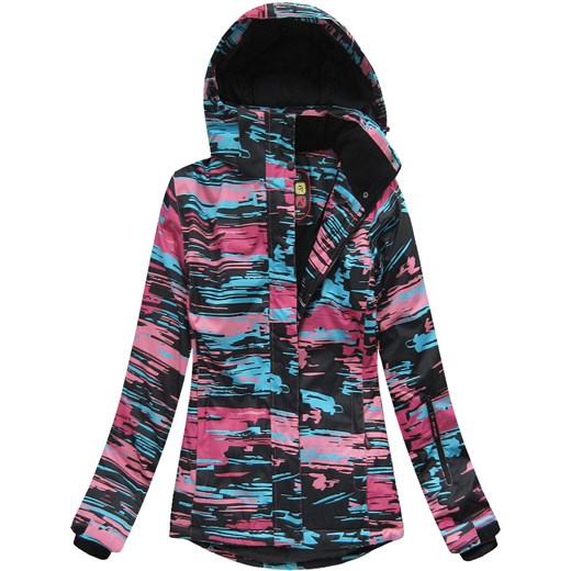 KURTKA ZIMOWA Z MEMBRANĄ CZARNO-RÓŻOWA (W185) Speed.A XL (42) goodlookin.pl