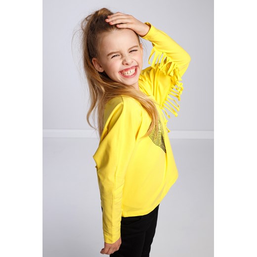 Żółta bluzka dziewczęca z frędzlami NDZ8432  fasardi 110 fasardi.com okazyjna cena 