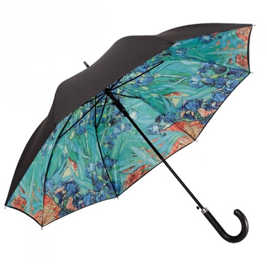Vincent van Gogh &quot;Irysy&quot; - parasol z podwójną czaszą i skórzaną rączką  Von Lilienfeld  Parasole MiaDora.pl