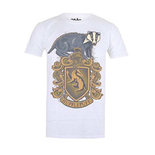 Iconic Collection – Harry Potter T-Shirt HUF FLE Puff Badge, kolor: biały