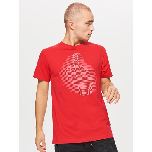 Cropp - Koszulka z grafiką - Czerwony Cropp  XS 