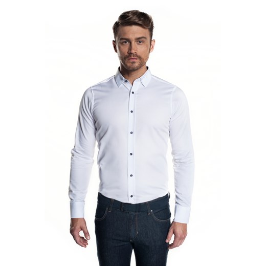 koszula bexley 2368/2 długi rękaw slim fit biały