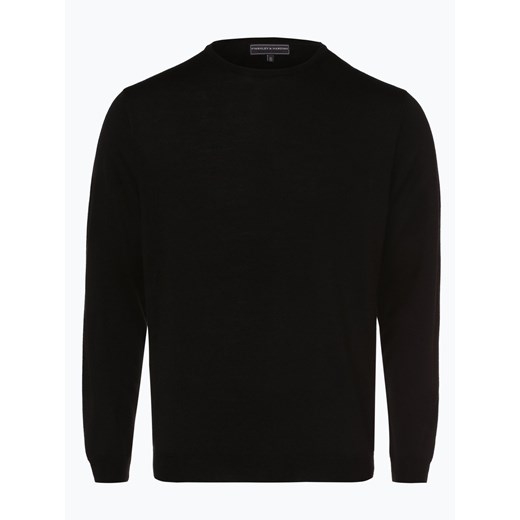 Finshley & Harding - Sweter męski z dodatkiem wełny merino, czarny  Finshley & Harding XL vangraaf