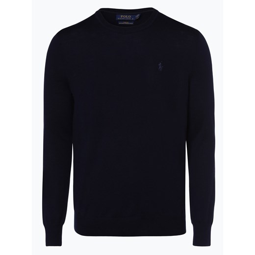 Polo Ralph Lauren - Męski sweter z wełny merino – Slim Fit, niebieski  Polo Ralph Lauren S vangraaf
