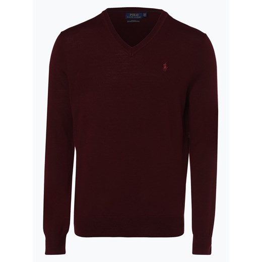 Polo Ralph Lauren - Męski sweter z wełny merino – Slim Fit, czerwony Polo Ralph Lauren  L vangraaf