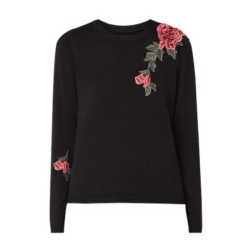 Sweter z kwiatowymi naszywkami  Only XS Peek&Cloppenburg 