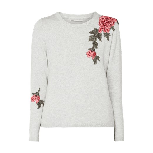 Sweter z kwiatowymi naszywkami Only  L Peek&Cloppenburg 