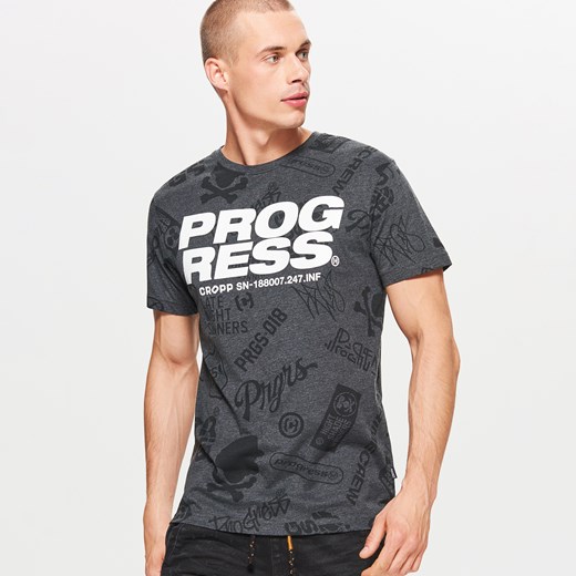 Cropp - Koszulka z kolekcji progress - Szary  Cropp M 