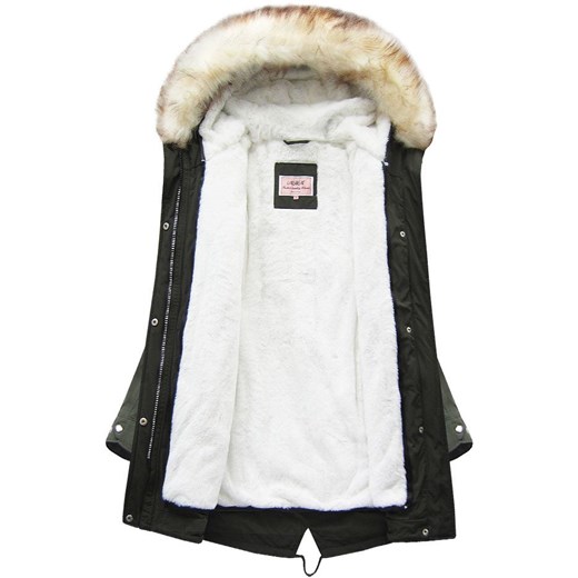 CIEPŁA PARKA ZIMOWA Z PODPINKĄ KHAKI (W160) Mhm XXL (44) goodlookin.pl
