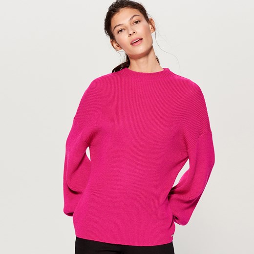 Mohito - Sweter oversize z półgolfem - Różowy Mohito  XS 
