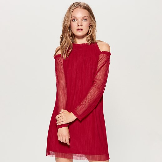 Mohito - Czerwona sukienka z szyfonu - Czerwony  Mohito S 