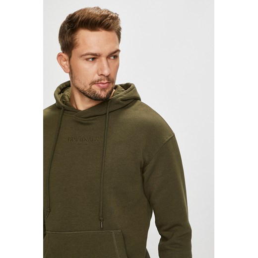 Bluza męska Jack & Jones bawełniana zielona casual gładka jesienna 