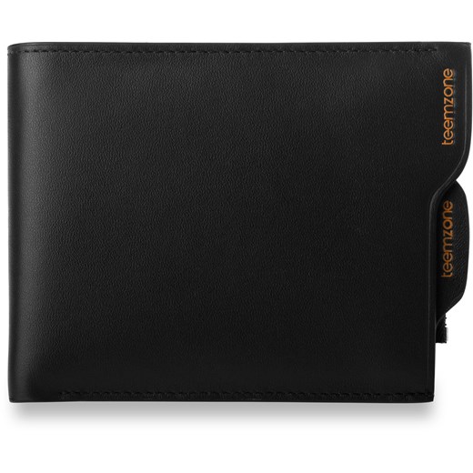 Poziomy męski portfel funkcjonalny, modny design -czarny