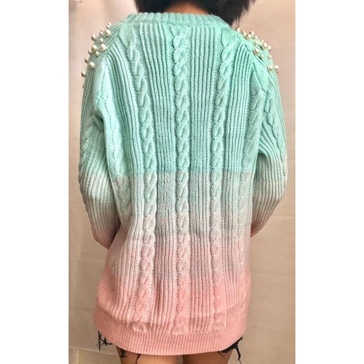 OMBRE SWETER RAFAELA niebiesko-różowy Elegrina UNI