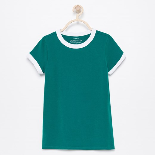Reserved - T-shirt z bawełny organicznej - Turkusowy