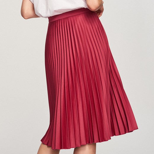 Reserved - Plisowana spódnica - Różowy czerwony Reserved 38 