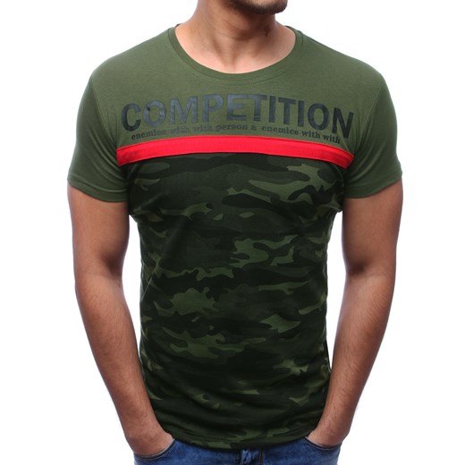 T-shirt męski z nadrukiem zielony (rx2771)