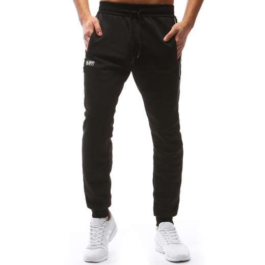 Spodnie męskie dresowe czarne (ux1227)