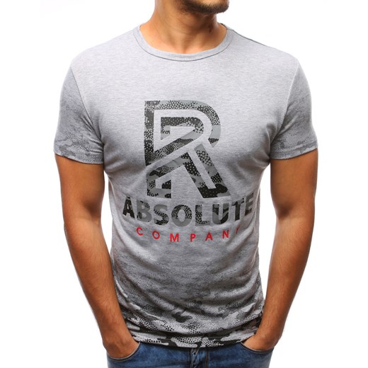 T-shirt męski z nadrukiem szary (rx2926)