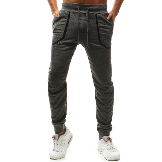 Spodnie męskie dresowe grafitowe (ux1123)
