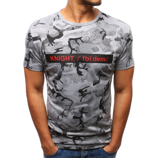 T-shirt męski z nadrukiem szary (rx2939)