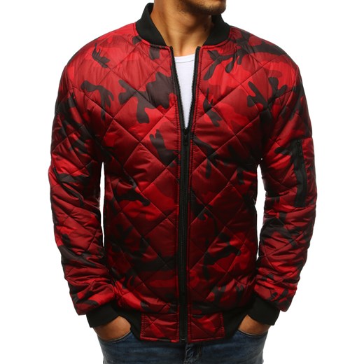 Kurtka męska pikowana bomber jacket camo czerwona (tx2229)  Dstreet M 