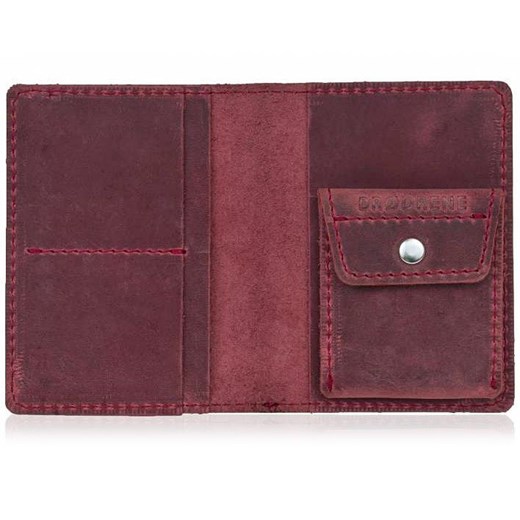 Skórzany cienki portfel slim wallet z bilonówką BRODRENE SW01+ czerwony Brødrene   Skorzana.com