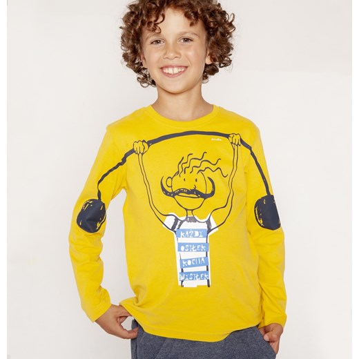 T-shirt z długim rękawem dla chłopca 9-13 lat zolty Endo 152 endo.pl