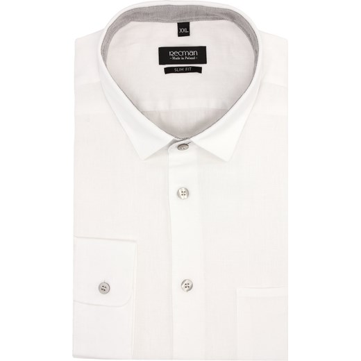 koszula bexley l2612 długi rękaw slim fit biały  Recman No/No/XXL 