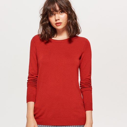 Cropp - Gładki sweter - Pomarańczowy Cropp  S 