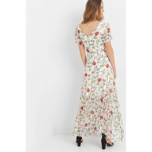 Kopertowa sukienka maxi w kwiaty