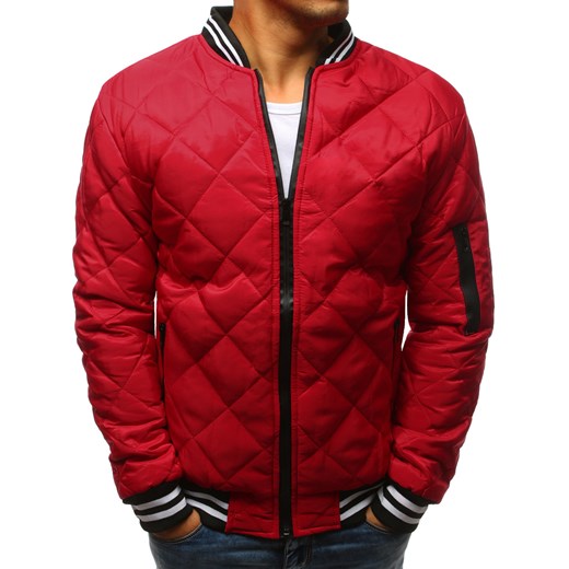 Kurtka męska pikowana bomber jacket czerwona (tx2202) Dstreet  XL 