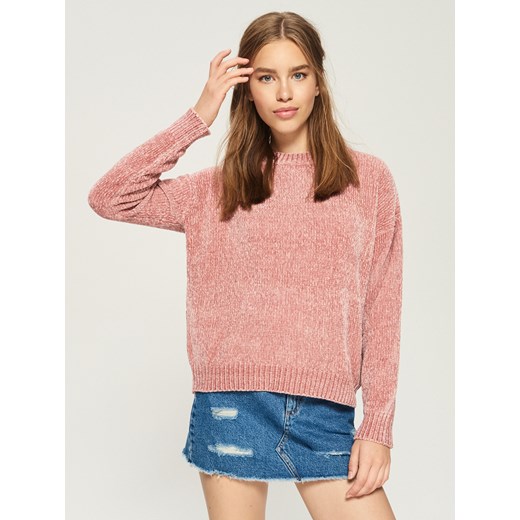 Sinsay - Szenilowy sweter - Różowy Sinsay  S 