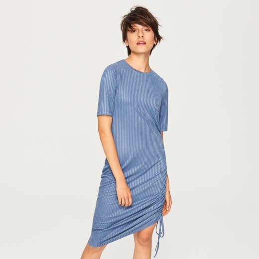 Reserved - Sukienka midi ze ściągaczem z boku - Niebieski  Reserved L 