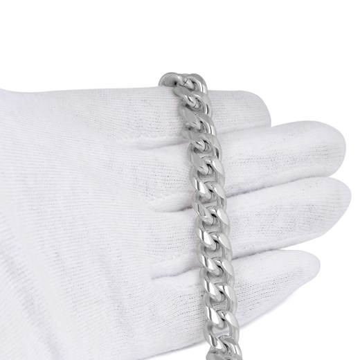 Łańcuszkowy naszyjnik w srebrnym tonie 10 mm