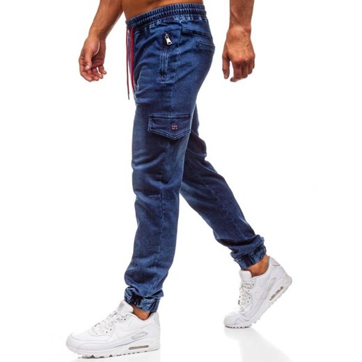 Spodnie jeansowe joggery męskie granatowe Denley Y272B Denley  XL 