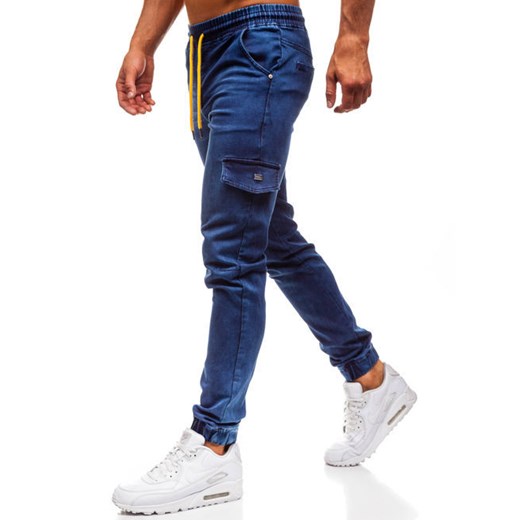 Spodnie jeansowe joggery męskie granatowe Denley Y261  Denley 2XL 