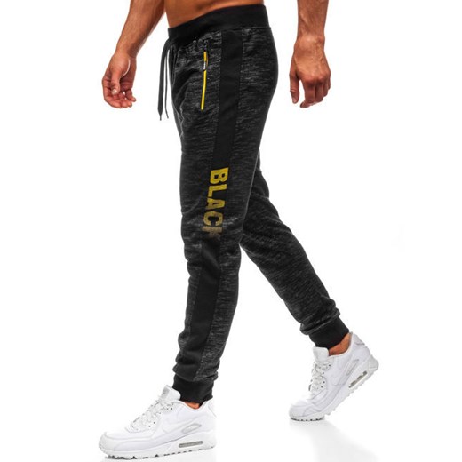 Spodnie męskie dresowe joggery czarne Denley HX069 Denley  L 